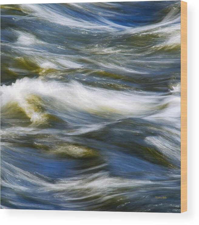 Waves Wood Print featuring the photograph Waves Abstract Square by Christina Rollo