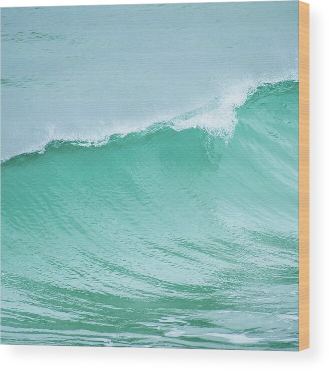 Tranquility Wood Print featuring the photograph Waves In The Atlantic Ocean by Miemo Penttinen - Miemo.net