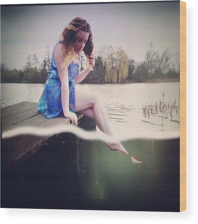 Lonely Wood Print featuring the photograph What's In The Water With by Alannah Pummell