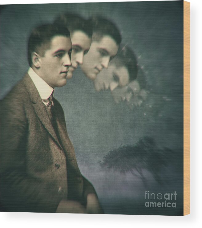 Surreal Wood Print featuring the photograph When thinking goes too far by Martine Roch