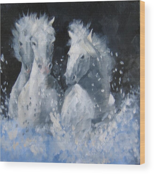 Wild Horses Wood Print featuring the painting Wild Horses by Susan Richardson