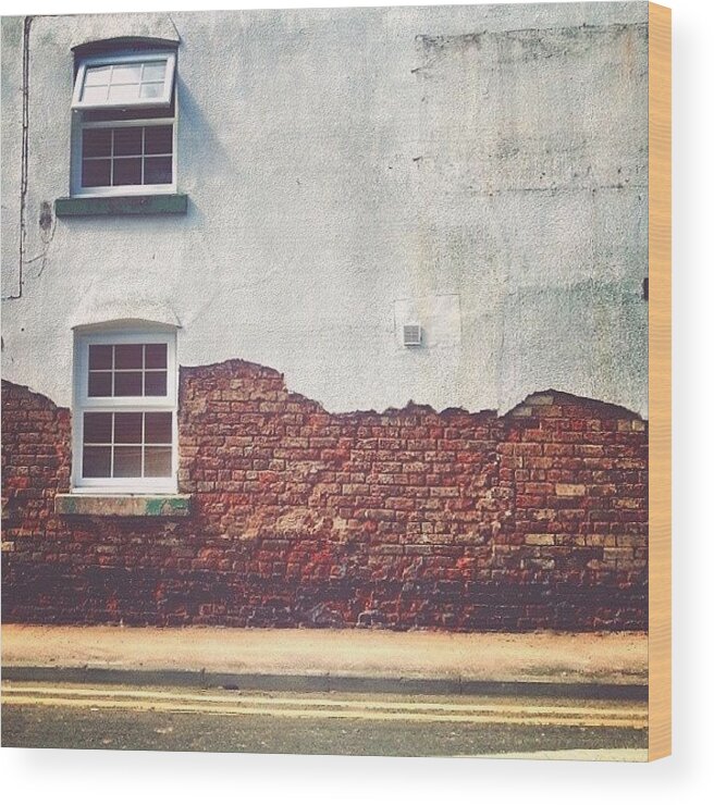 окна Wood Print featuring the photograph #windows #wall #building #bricks #house by Linandara Linandara
