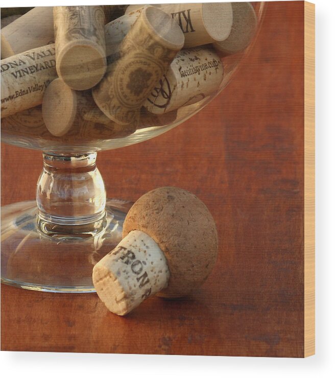 Wine Corks Wood Print featuring the photograph Wine Lover by Art Block Collections