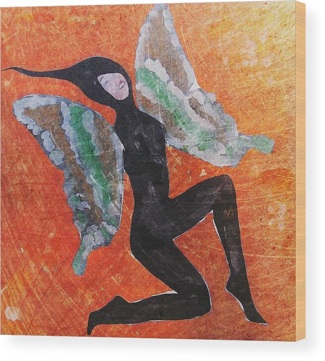 Women Wood Print featuring the digital art Wings 4 by Maria Huntley