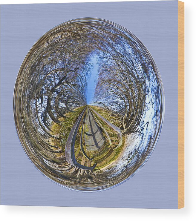 Orb Wood Print featuring the photograph Wooden Bridge Orb by Bill Barber