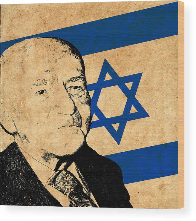 Ben Gurion Wood Print featuring the photograph World Leaders 14 by Andrew Fare
