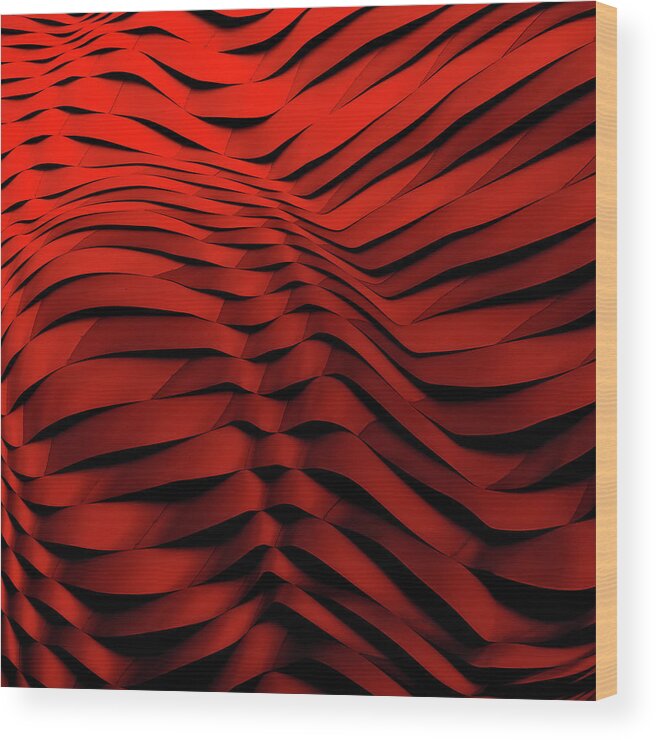 Abstract Wood Print featuring the photograph Woven Wave by Gilbert Claes