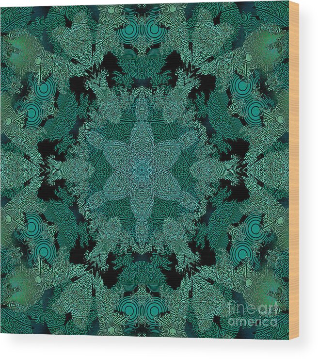 Kaleidoscope Wood Print featuring the digital art Woven Weaver by Rhonda Strickland