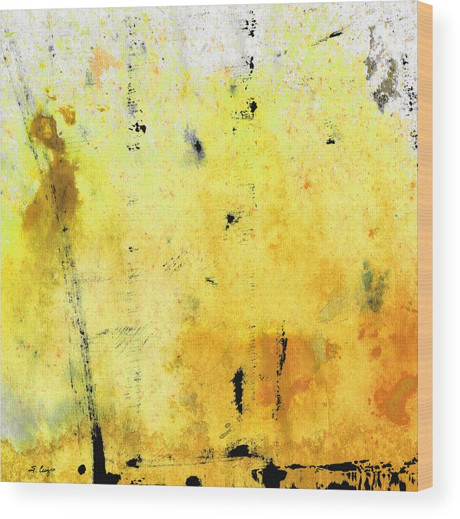 Yellow Wood Print featuring the painting Yellow Abstract Art - Lemon Haze - By Sharon Cummings by Sharon Cummings