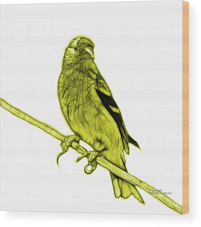 Goldfinch Wood Print featuring the digital art Yellow Lesser Goldfinch - 2235 F S M by James Ahn