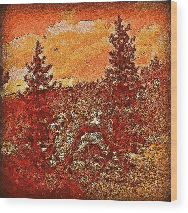 Photography Wood Print featuring the photograph Yellowstone Aflame in Color by Lisa Holland-Gillem
