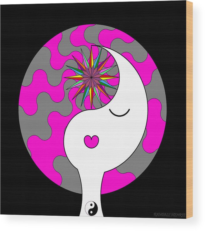 Colorful Wood Print featuring the digital art Yin Yang Crown 6 by Randall J Henrie