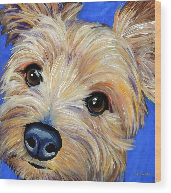 Yorkshire Terrier Wood Print featuring the painting Yorkshire Terrier by Melissa Smith