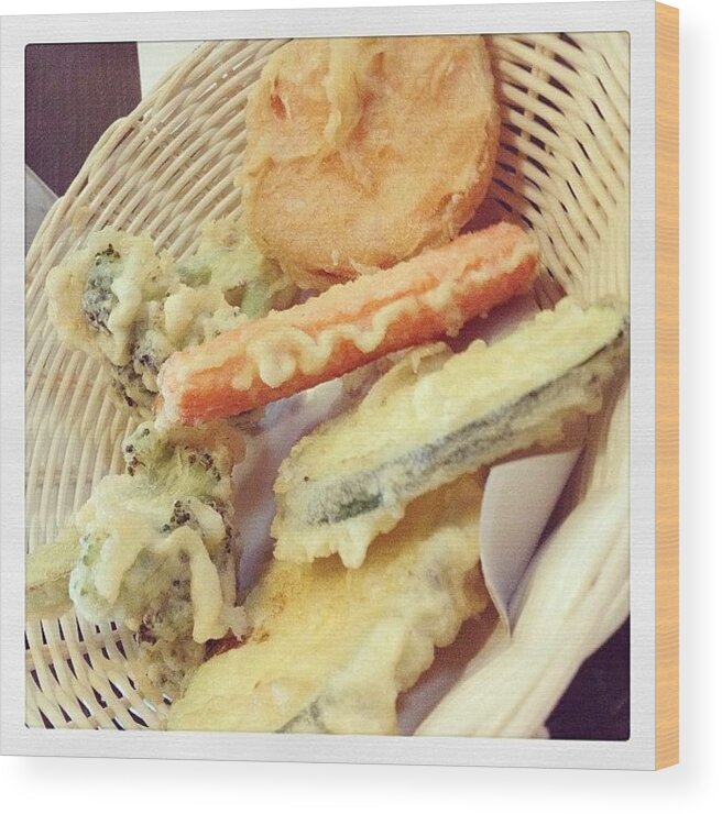 Oneleft Wood Print featuring the photograph Yummy Yummy #vegetable #tempura Spencer by Katrina A