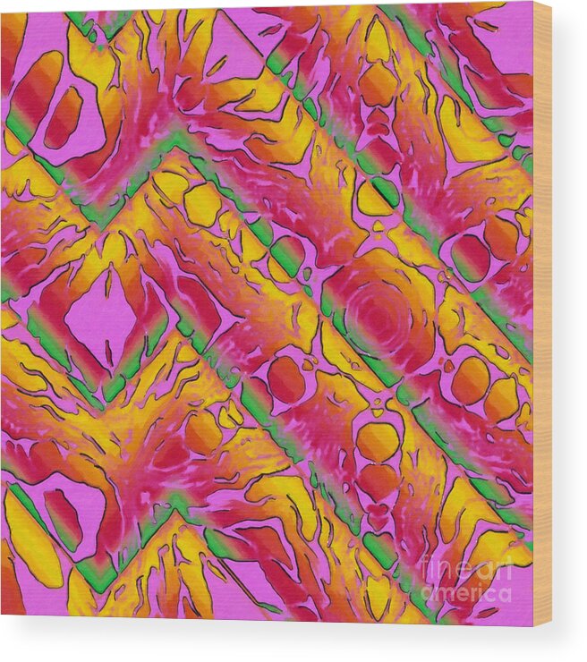 Abstract Wood Print featuring the digital art Zig Zag Paint by Dee Flouton