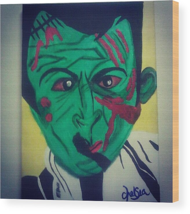 Instaart Wood Print featuring the photograph #zombie #painting For My Boyfriend by Chelsea Qualls