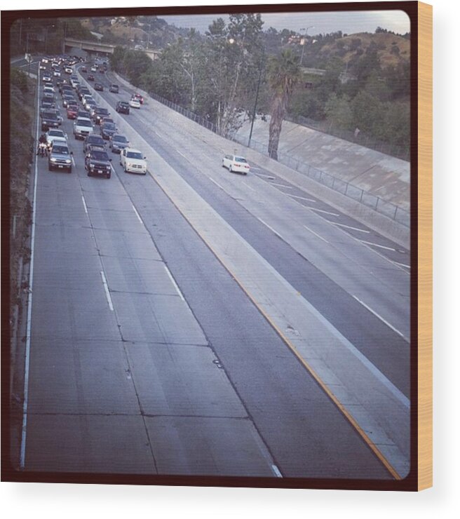  Wood Print featuring the photograph 🚙🚗🚕 Stopped Due To An Accident by Nena Alvarez