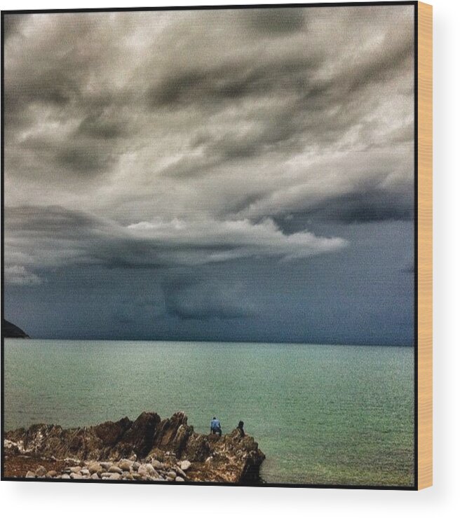 Australia Wood Print featuring the photograph ... Storms Over The Coral Sea by Brian Cassey