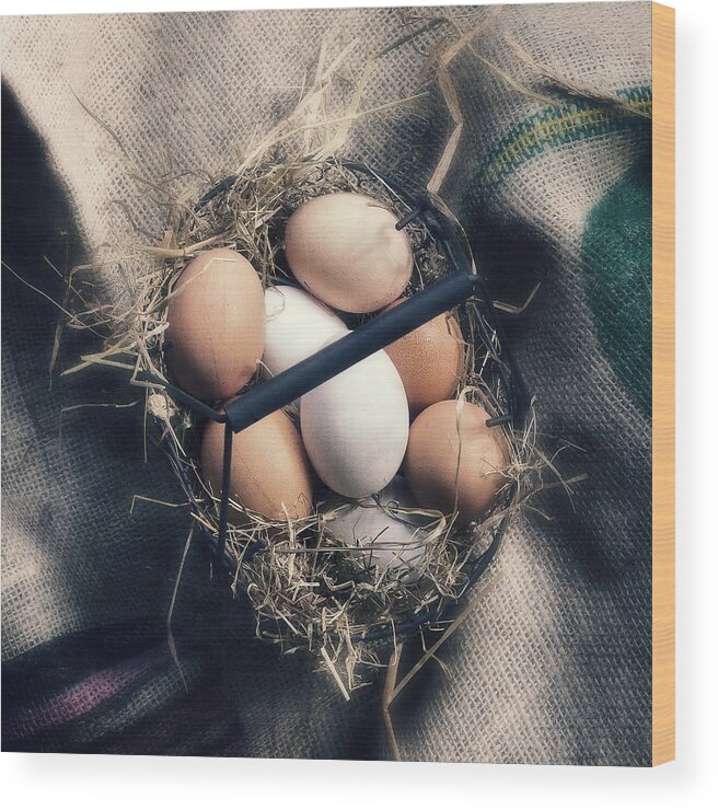 Eggs Wood Print featuring the photograph Eggs #1 by Joana Kruse