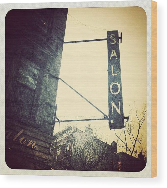 Navema Wood Print featuring the photograph Salon Sign #1 by Natasha Marco