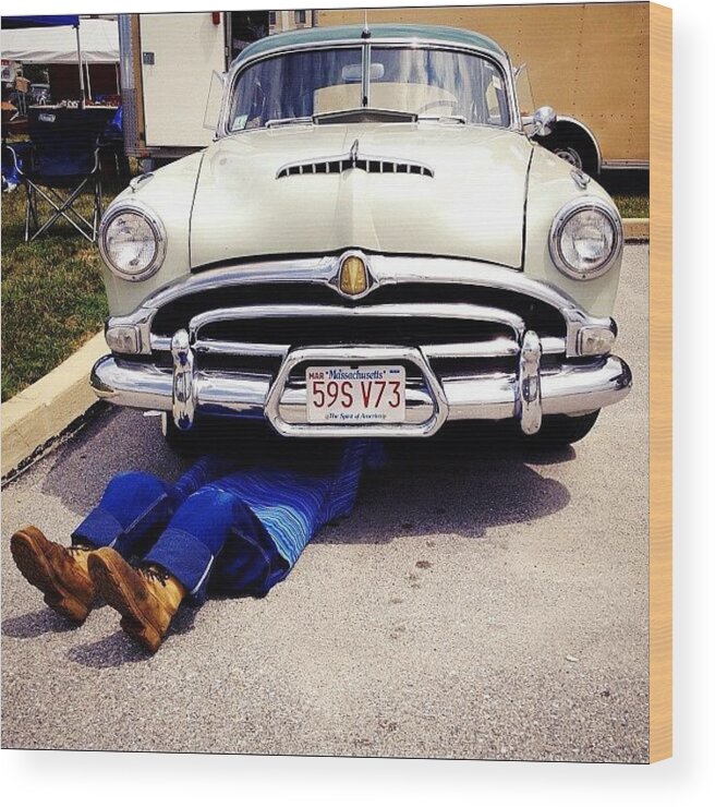 Antique Wood Print featuring the photograph #hudson #car #classic #vintage #antique #10 by Shari Malin