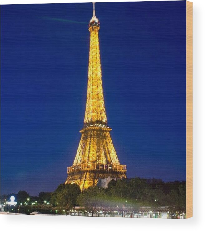 Mobilephotography Wood Print featuring the photograph Paris - Tour Eiffel #3 by Tony Tecky