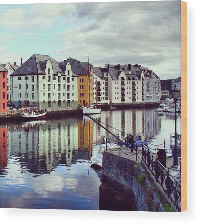 Alesund Wood Print featuring the photograph Alesund - Norway #4 by Luisa Azzolini