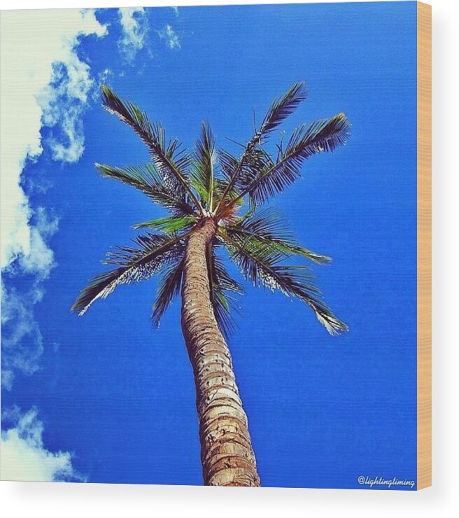 Blue Wood Print featuring the photograph A Little Aloha #hawaii #sky #clouds by Lighting and Timing