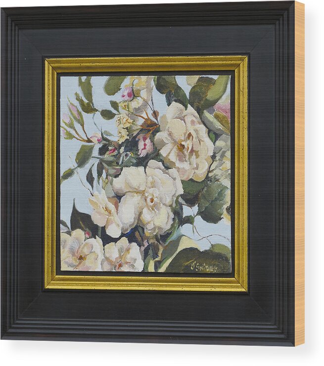  Wood Print featuring the painting A Rose is a Rose by Joyce Snyder