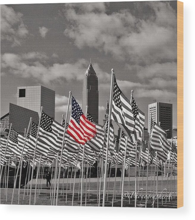 Mobilephotography Wood Print featuring the photograph A Sea Of #flags During #marineweek by Pete Michaud