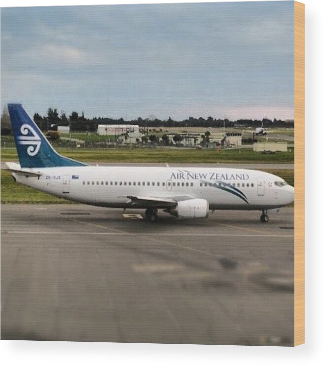 Aviation Wood Print featuring the photograph @airnz Air New Zealand #boeing 737-300 by Simon Prickett