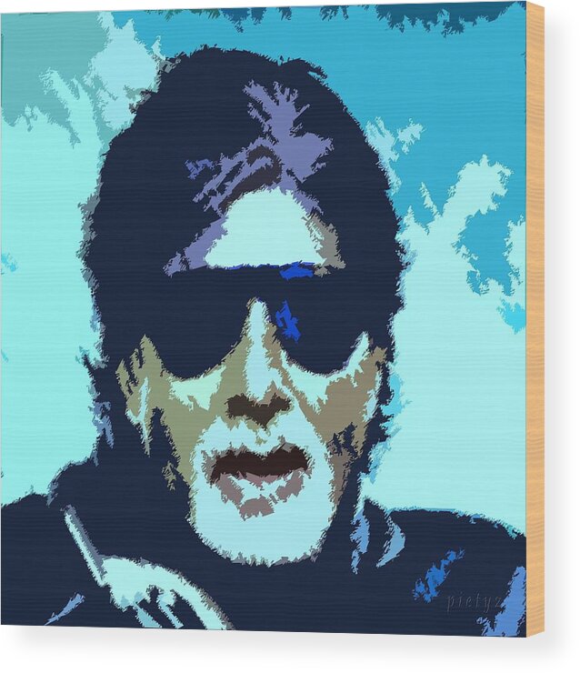 Amitabh Bachchan Wood Print featuring the painting Amitabh Bachchan 4ever by Piety Dsilva