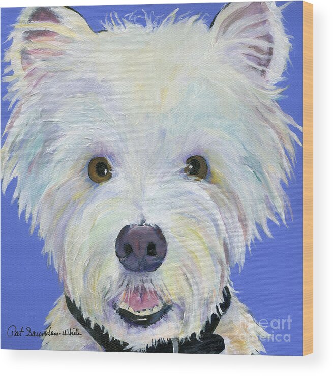 West Highland Terrier Wood Print featuring the painting Amos by Pat Saunders-White
