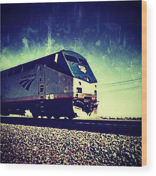 Summer Wood Print featuring the photograph Amtrak Blur ~ Corron Xtrillion #cx by Glen Campbell