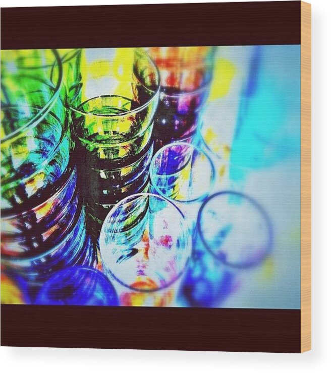 Cupboard Wood Print featuring the photograph Another Take On The Glasses #glass by Mark Thornton