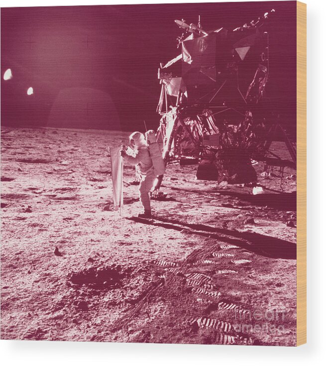 Transport Wood Print featuring the photograph Apollo 11 Moon Landing by Science Source