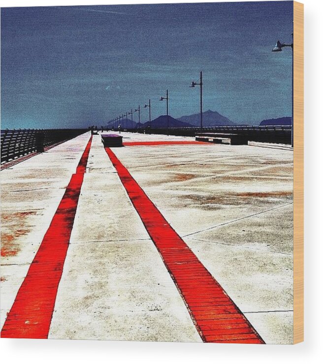 Amazing Wood Print featuring the photograph Bagnoli Pier Napoli Italia 2012 by Gianluca Sommella