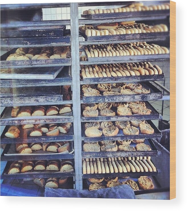 Instagram Wood Print featuring the photograph #bakery #fresh Bread by Marco Moretta