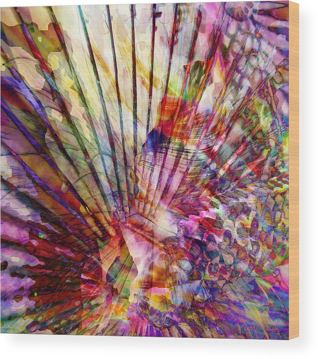 Abstract Wood Print featuring the digital art Be Still My Heart by Barbara Berney