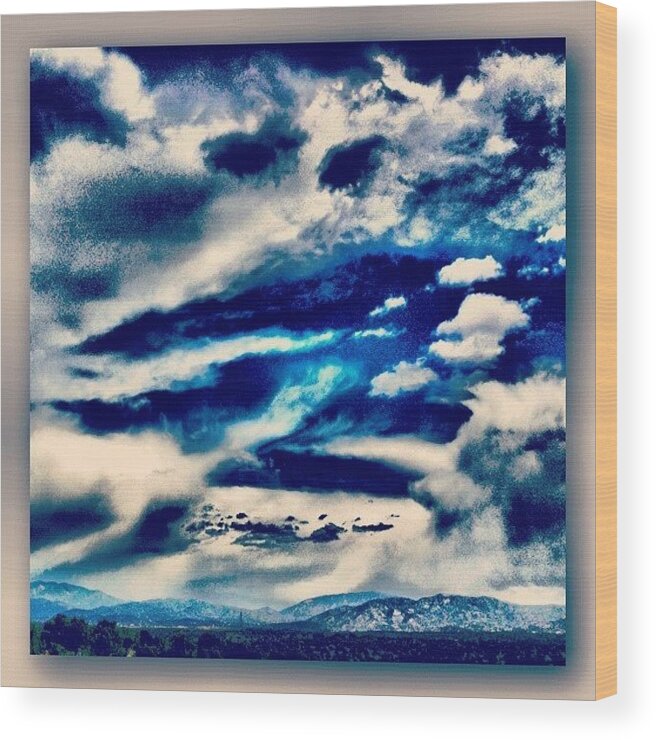 Editjunky Wood Print featuring the photograph Big Clouds Tiny Mountains by Paul Cutright