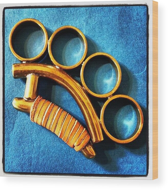 Brass Wood Print featuring the photograph Brass Knuckles by Ken Powers