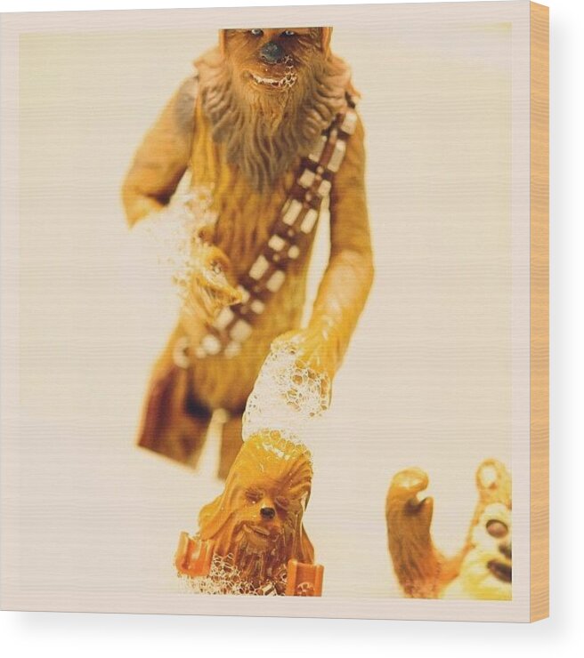 Starwars Wood Print featuring the photograph Bubble Bath Fun #toyfriends by Timmy Yang