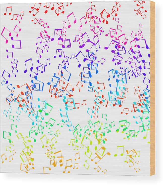 Music Wood Print featuring the digital art Cacophony by Susan Stevenson