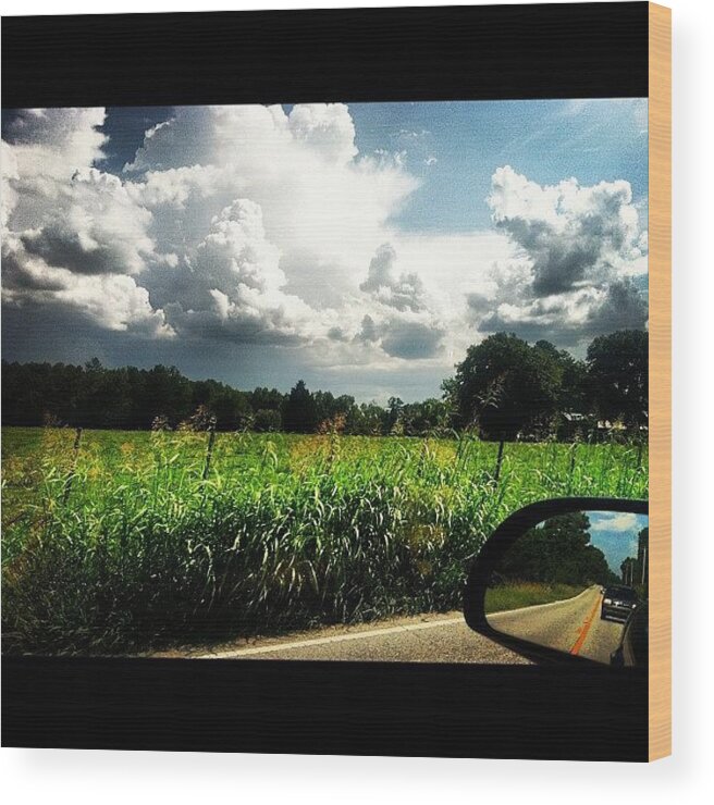 Clouds Wood Print featuring the photograph Car Rides. by Lea Ward