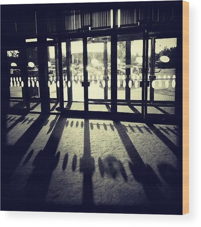 Love Wood Print featuring the photograph Cinema... #door #shadow #blackandwhite by Taylor Made