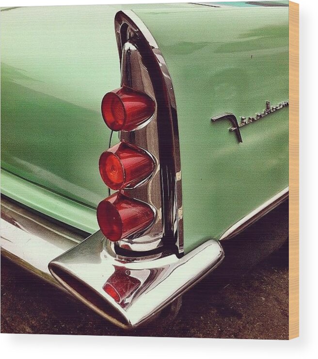 Classiccar Wood Print featuring the photograph Classic car tail lamp by Julie Gebhardt