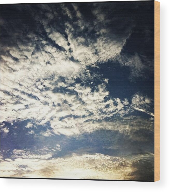 Beautiful Wood Print featuring the photograph #clouds #porncloud #sky #blue #instago by Mohamed Shafy