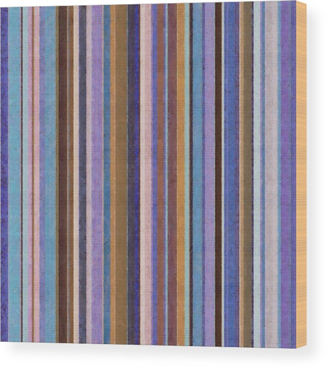 Textured Wood Print featuring the painting Comfortable Stripes ll by Michelle Calkins