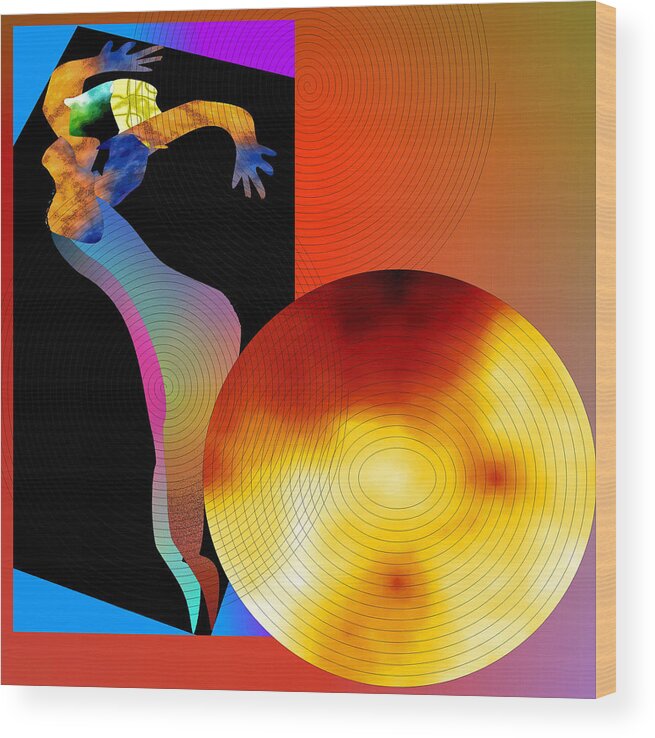 Dance Wood Print featuring the digital art Dancing in Circle by Asok Mukhopadhyay