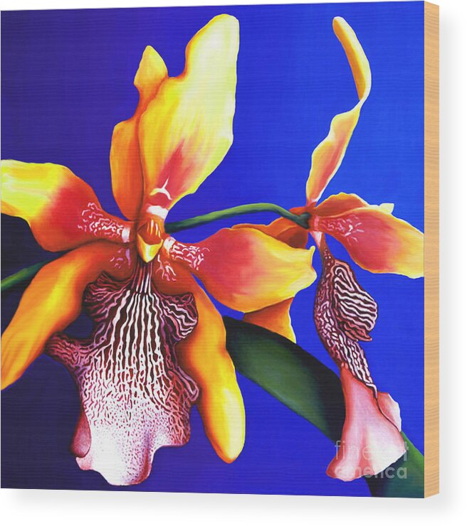 Orchid Wood Print featuring the painting Dancing Ladies II by Victoria Page